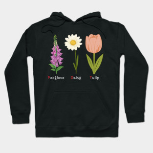 Foxglove Daisy Tulip Hoodie