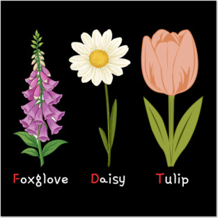 Foxglove Daisy Tulip Posters and Art