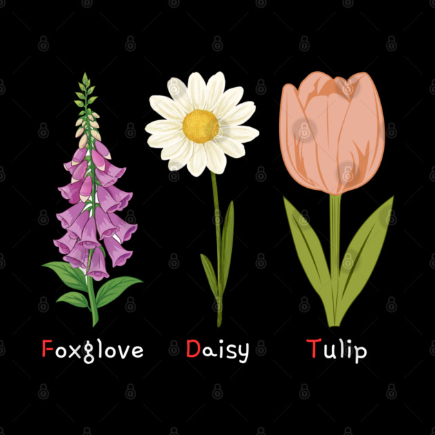 Foxglove Daisy Tulip by Creatifly Graphic Tees