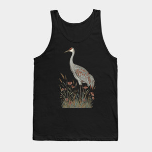 Vintage Sandhill Crane Nature Design Tank Top