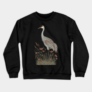 Vintage Sandhill Crane Nature Design Crewneck Sweatshirt