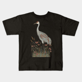 Vintage Sandhill Crane Nature Design Kids T-Shirt