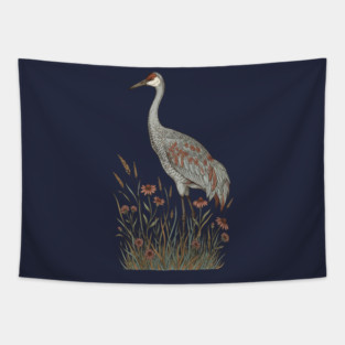 Vintage Sandhill Crane Nature Design Tapestry