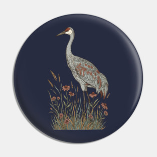 Vintage Sandhill Crane Nature Design Pin