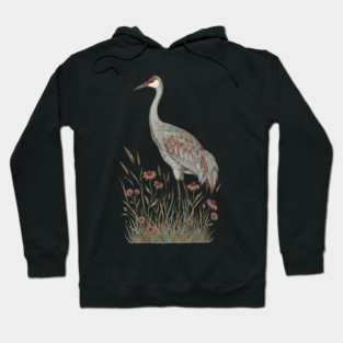 Vintage Sandhill Crane Nature Design Hoodie