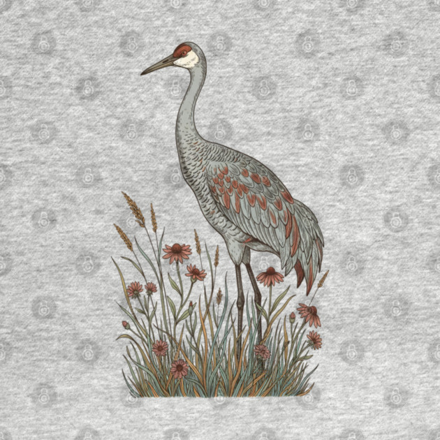 Vintage Sandhill Crane Nature Design by BirdsnStuff