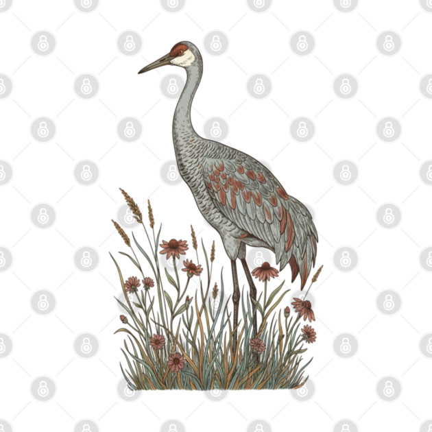 Vintage Sandhill Crane Nature Design by BirdsnStuff