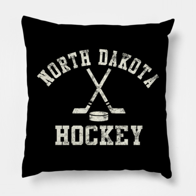 Vintage North Dakota Hockey Pillow by James Bates