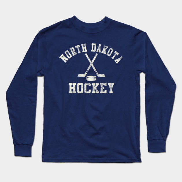 Vintage North Dakota Hockey Long Sleeve T-Shirt by James Bates