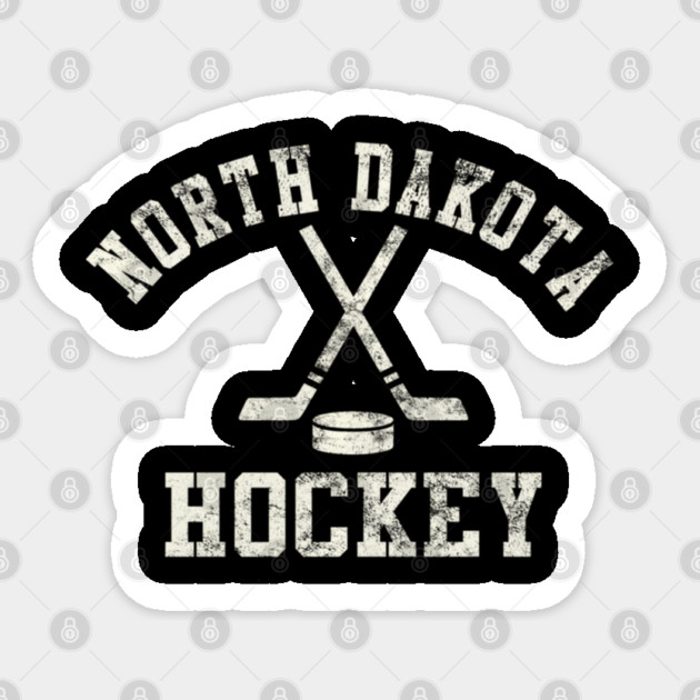Vintage North Dakota Hockey Sticker by James Bates