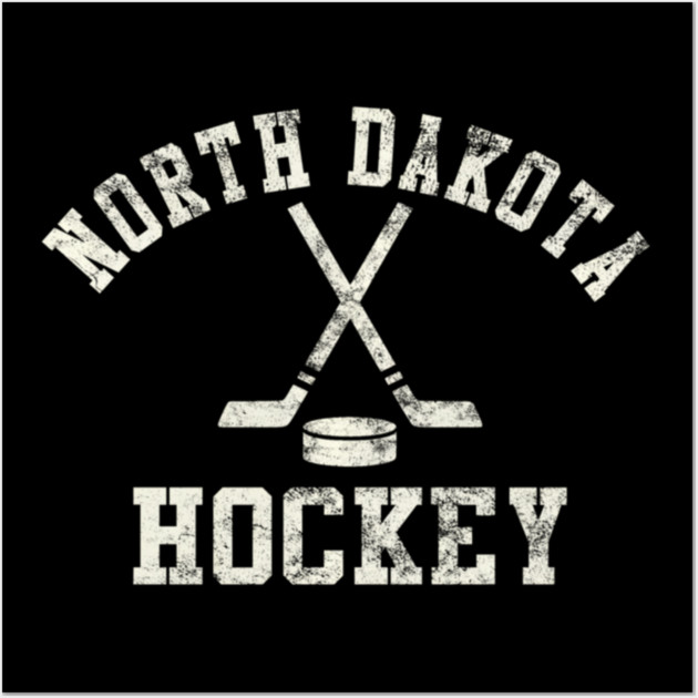Vintage North Dakota Hockey Wall Art by James Bates