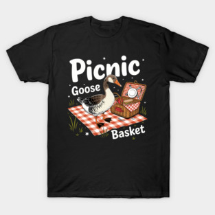 Picnic Goose Basket Summer Outdoors T-Shirt