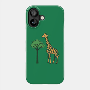 Giraffe and Tree Illustration – Minimal Safari Animal Art Phone Case