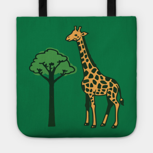 Giraffe and Tree Illustration – Minimal Safari Animal Art Tote by DonWillisJrArt