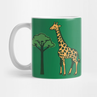 Giraffe and Tree Illustration – Minimal Safari Animal Art Mug