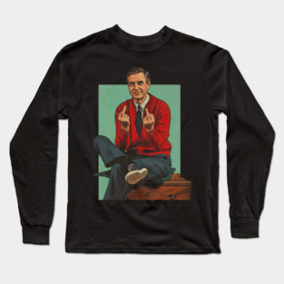 Aesthetic Flipping Bird Retro/Vintage 90s Mr. Rogers Long Sleeve T-Shirt