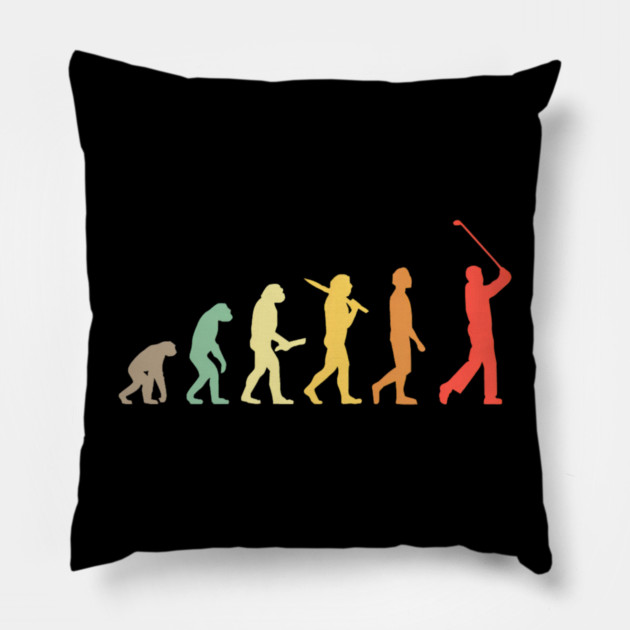 Retro Golf Evolution Golfers & Golf Players Pillow by yangho