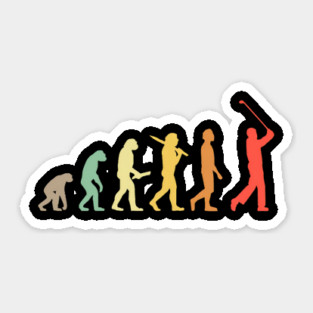 Retro Golf Evolution Golfers & Golf Players Sticker