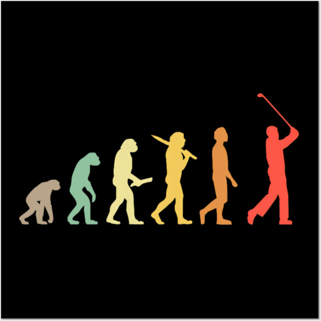 Retro Golf Evolution Golfers & Golf Players Wall Art by yangho