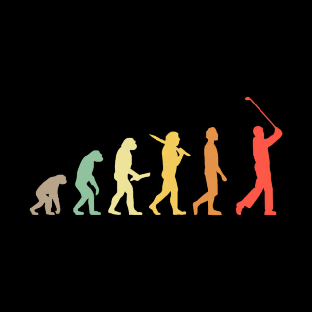 Retro Golf Evolution Golfers & Golf Players by yangho