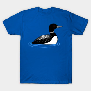 Common Loon on Water – Minimalist Wildlife Art T-Shirt