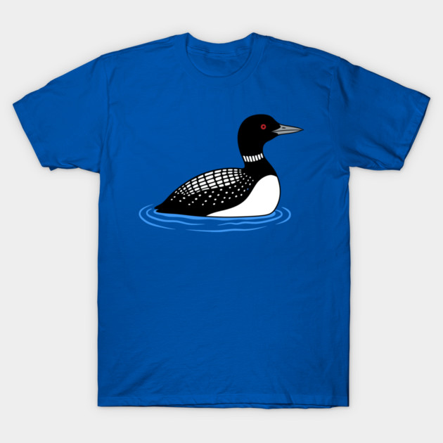 Common Loon on Water – Minimalist Wildlife Art T-Shirt by DonWillisJrArt