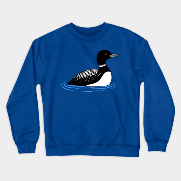 Common Loon on Water – Minimalist Wildlife Art Crewneck Sweatshirt by DonWillisJrArt