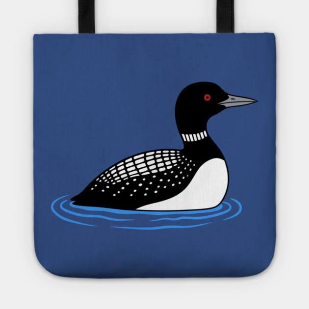 Common Loon on Water – Minimalist Wildlife Art Tote by DonWillisJrArt