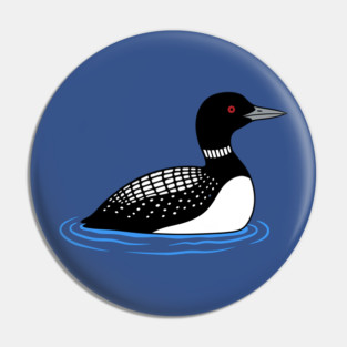 Common Loon on Water – Minimalist Wildlife Art Pin