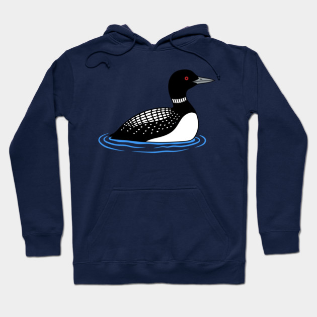 Common Loon on Water – Minimalist Wildlife Art Hoodie by DonWillisJrArt