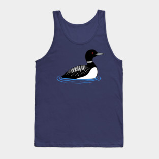 Common Loon on Water – Minimalist Wildlife Art Tank Top