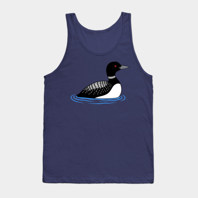 Common Loon on Water – Minimalist Wildlife Art Tank Top by DonWillisJrArt