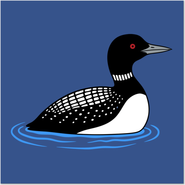 Common Loon on Water – Minimalist Wildlife Art Wall Art by DonWillisJrArt