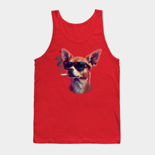 Chihuahua Dog Smoking Meme Tank Top