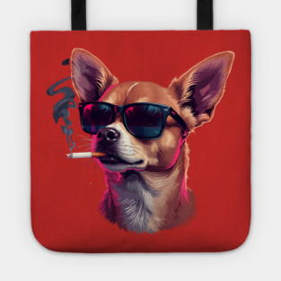 Chihuahua Dog Smoking Meme Tote
