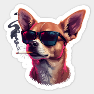Chihuahua Dog Smoking Meme Sticker