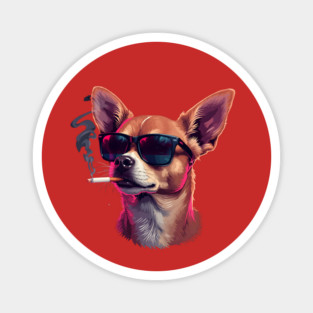 Chihuahua Dog Smoking Meme Magnet