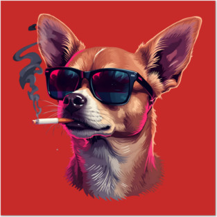 Chihuahua Dog Smoking Meme Posters and Art