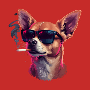 Chihuahua Dog Smoking Meme T-Shirt