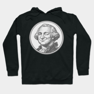 Winking Founding Father Vintage Engraving Style Hoodie