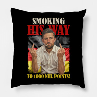 VINTAGE Leon Draisaitl Smoking His Way To 1000 Points Pillow