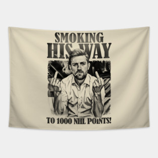 VINTAGE Leon Draisaitl Smoking His Way To 1000 Points 80S Tapestry