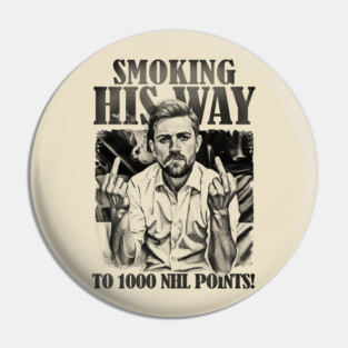 VINTAGE Leon Draisaitl Smoking His Way To 1000 Points 80S Pin