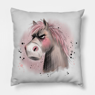 Grumpy Horse Pillow