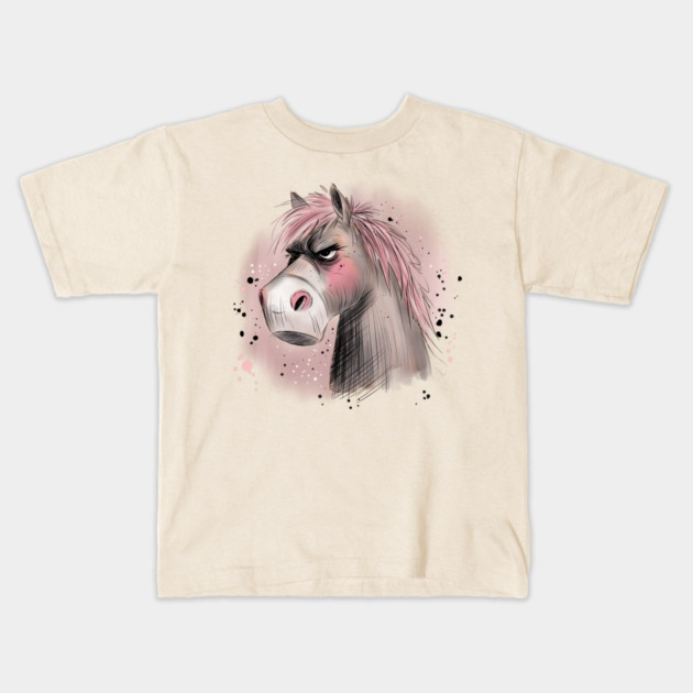 Grumpy Horse Kids T-Shirt by H. R. Sinclair