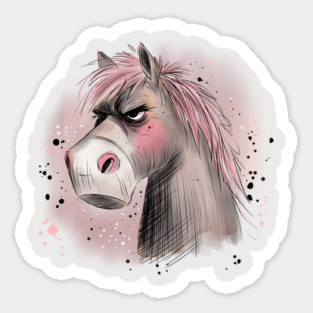 Grumpy Horse Sticker