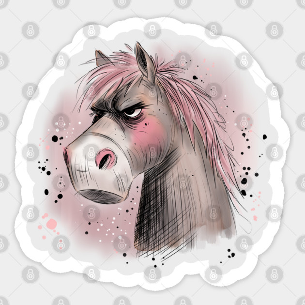 Grumpy Horse Sticker by H. R. Sinclair
