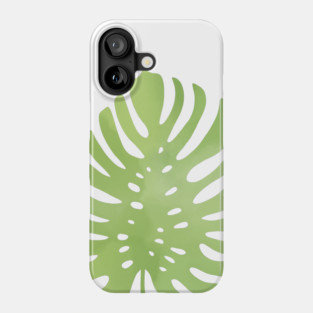 Tropical green Monstera leaf Phone Case