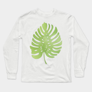 Tropical green Monstera leaf Long Sleeve T-Shirt