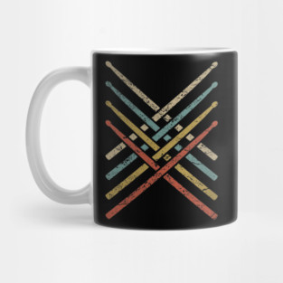 Retro Vintage Drummer 70s 80s Distressed Drum Sticks Mug